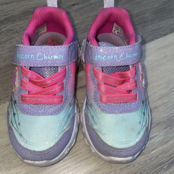 Skechers S Lights Unicorn Charmer  - Twilight Dream Infant/Toddler Shoes Size 6 - Picture 8 of 11